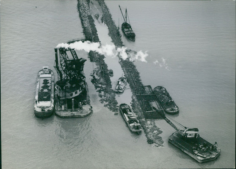 Pontoons on the water - Vintage Photograph