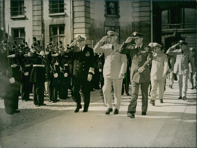 Admiral Louis Denfeld, General Omar Bradley and General Hoyt Vandenberg - Vintage Photograph