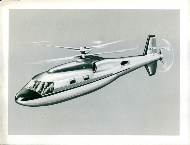 A drawing of a helicopter - Vintage Photograph