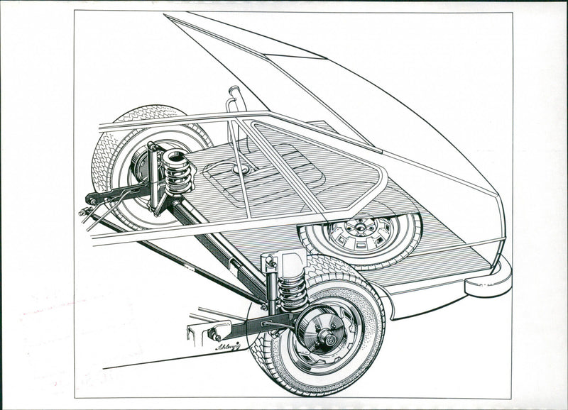 Rear wheel suspension - Vintage Photograph