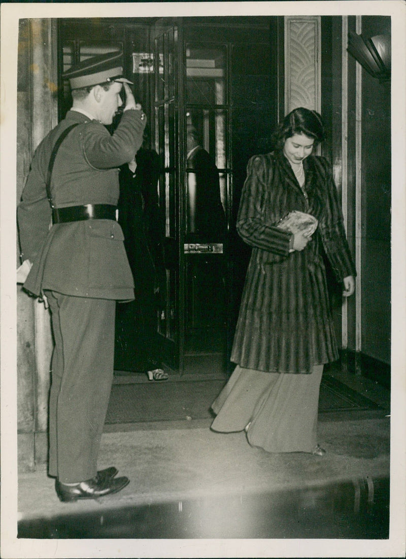 Princess Elizabeth Dines With the Guards - Vintage Photograph