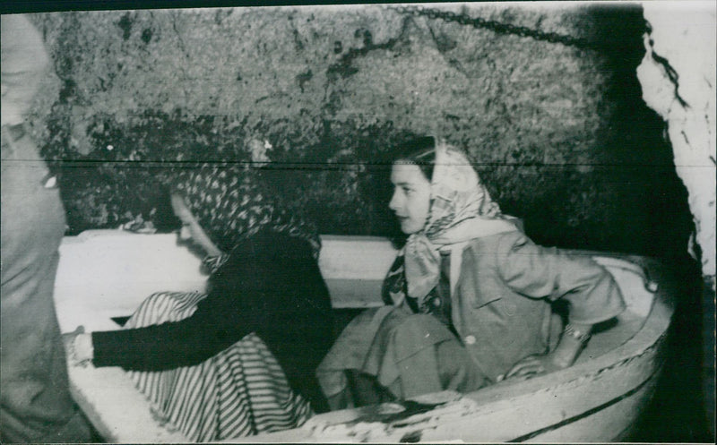 Princess Margaret In Capri's Blue Grotto - Vintage Photograph