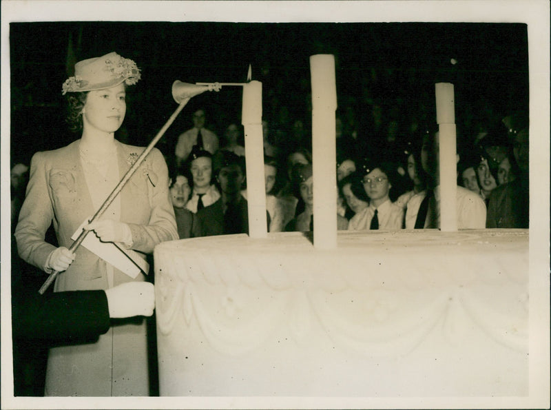 Princess Elizabeth attends N.A.T.C.G. Rally at Royal Albert Hall - Vintage Photograph