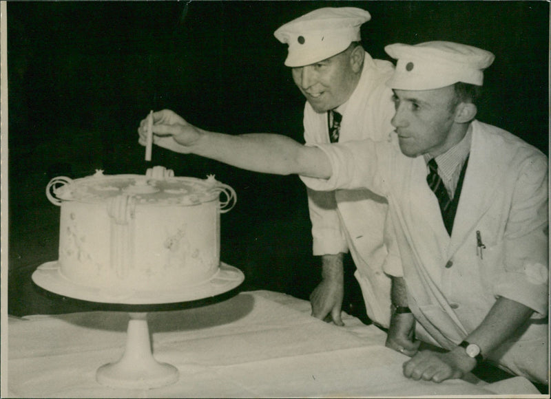 Prince Charles' Birthday Cake. Prince Charles' 1st birthday - Vintage Photograph