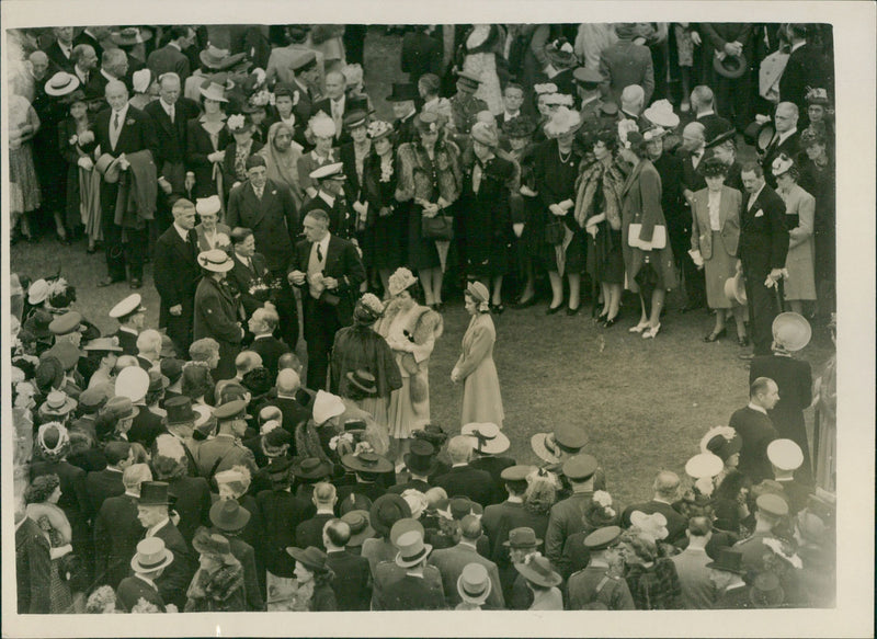 The Queen and princess Margaret Rose at Royal Garden - Vintage Photograph