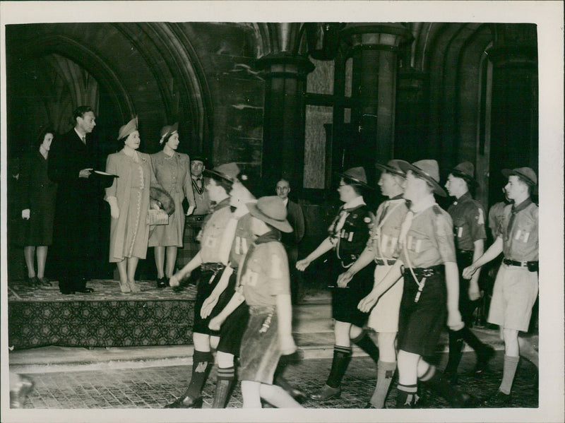 King and Queen with Princess Elizabeth and Princess Margaret - Vintage Photograph