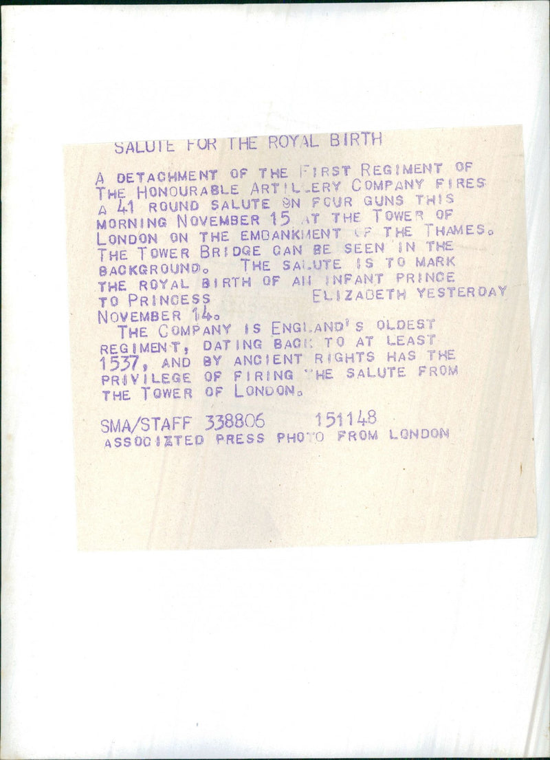 The Salute From the Tower of London - Vintage Photograph