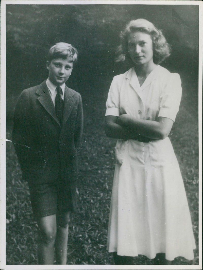 Princess Josephine Charlotte and Prince Albert of Belgium - Vintage Photograph