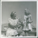 Princess Sibylla of Saxe-Coburg and Gotha and her daughter, Princess Christina. - Vintage Photograph