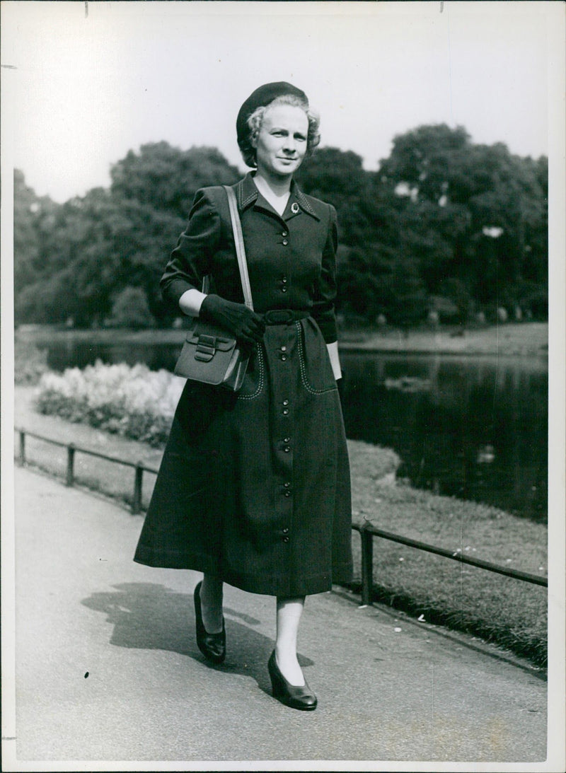 Miss Barbara Preston in Sir Norman Hartnell design - Vintage Photograph