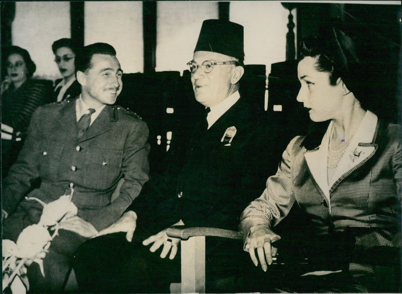 Princess Fawzia of Egypt, with her husband Mohamed Ismail Cherine bey - Vintage Photograph