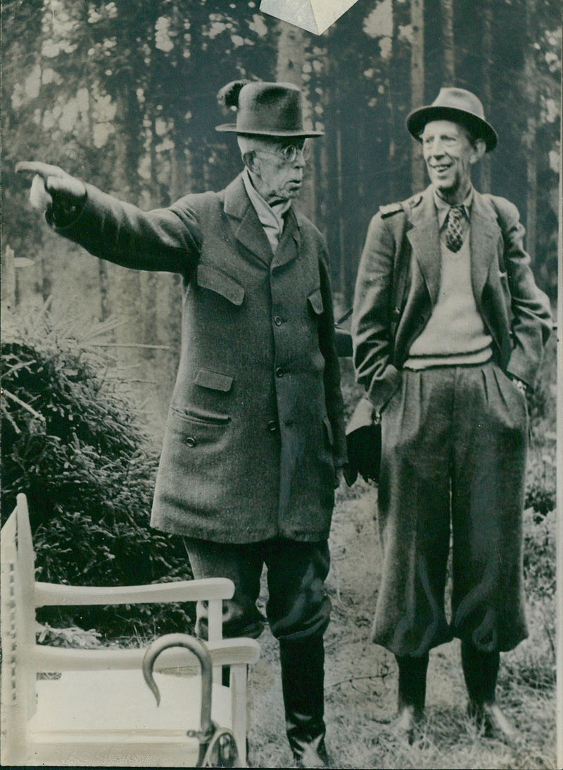 King Gustav V of Sweden and Prince Wilhelm - Vintage Photograph