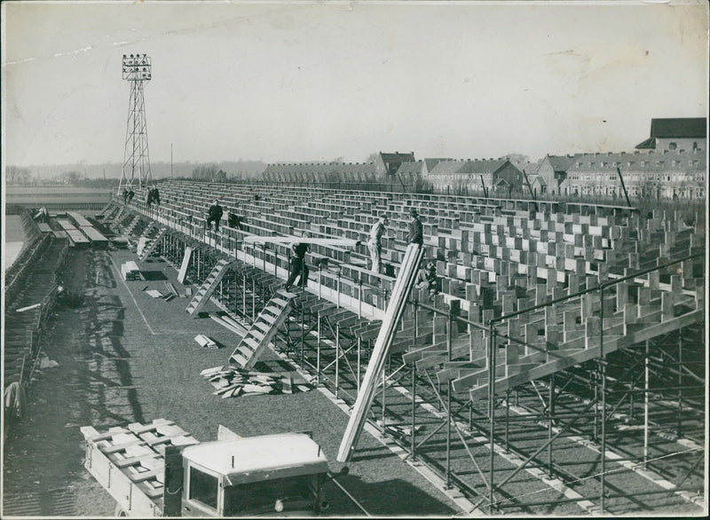 Construction of the supporters' stands - Vintage Photograph