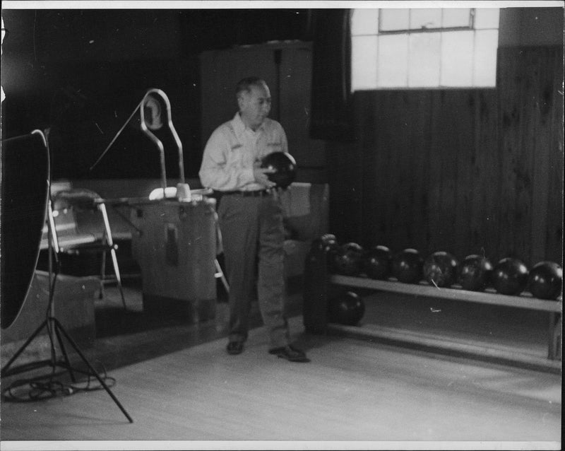 Bowling alley. - Vintage Photograph