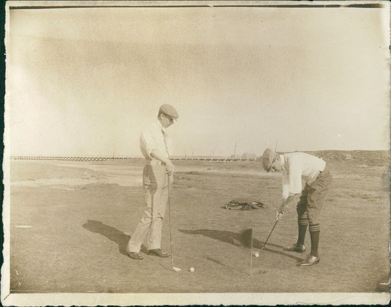 Men are golfing - Vintage Photograph