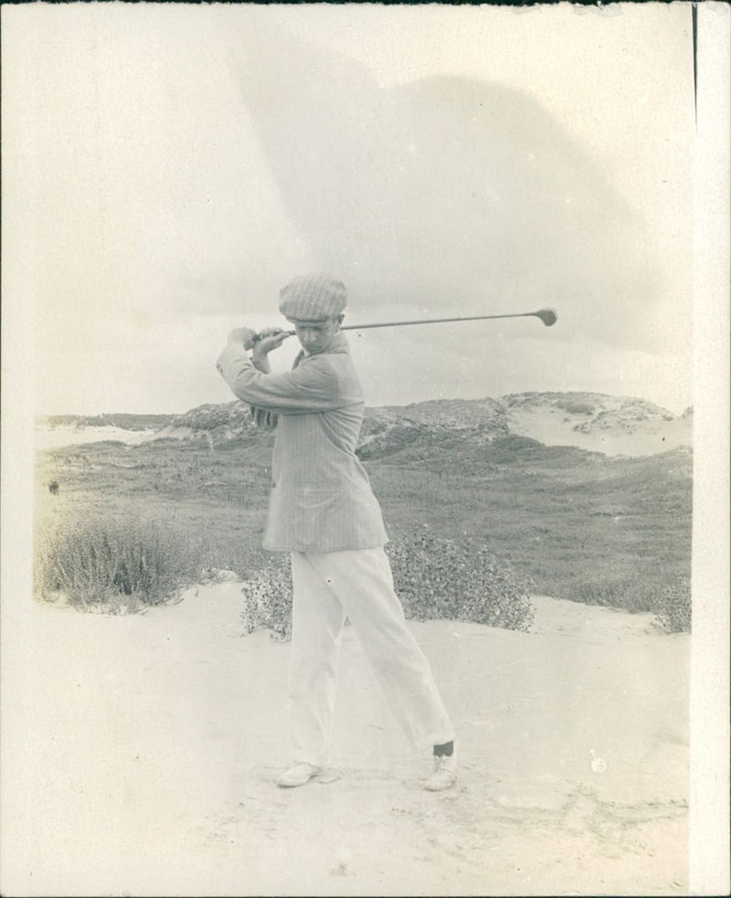 Golf pose - Vintage Photograph