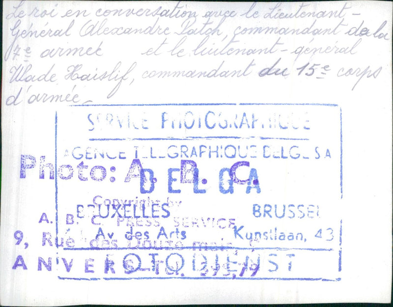 General Alexander Patch and General Wade Haislip - Vintage Photograph