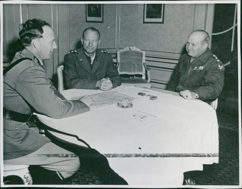 General Alexander Patch and General Wade Haislip - Vintage Photograph