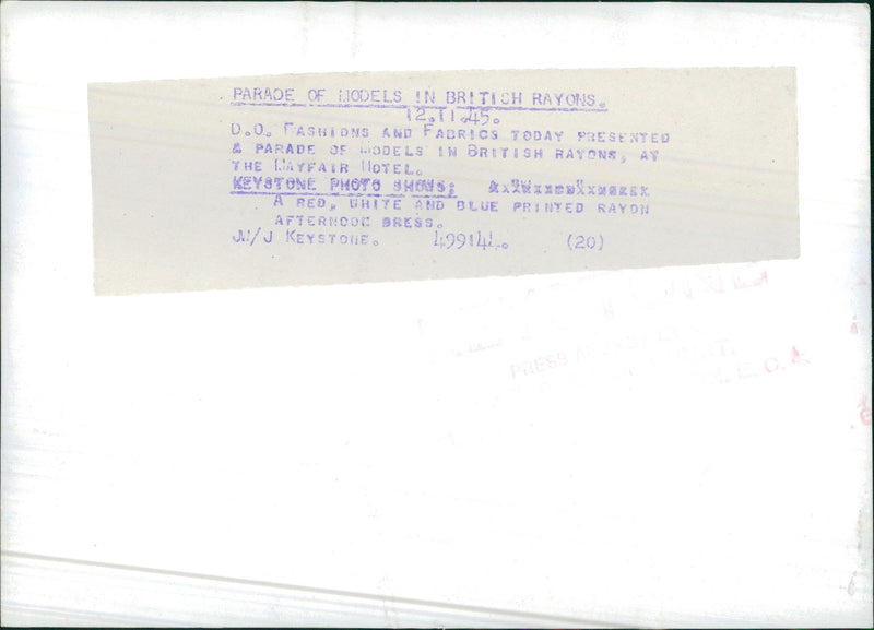 Parade of Models in British Rayons - Vintage Photograph