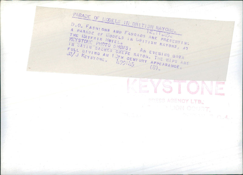 Parade Models in British Rayons - Vintage Photograph