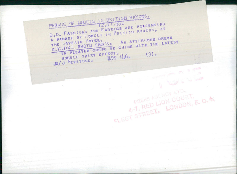 Parade of Models In British Rayons - Vintage Photograph