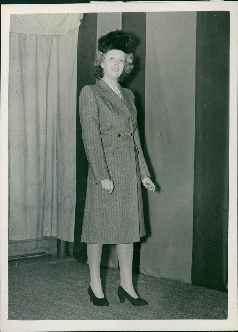 A Coat in Herringbone West of England Cloth - Vintage Photograph
