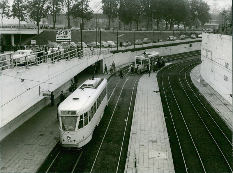 Tram station - Vintage Photograph