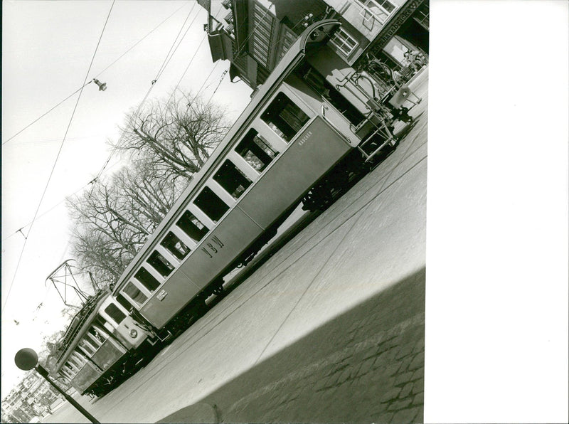 A tram on the street - Vintage Photograph