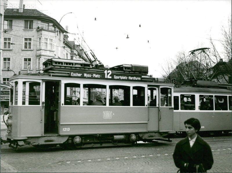 Trolleybus in the city - Vintage Photograph