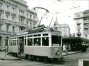 Trolleybus leaving the station - Vintage Photograph
