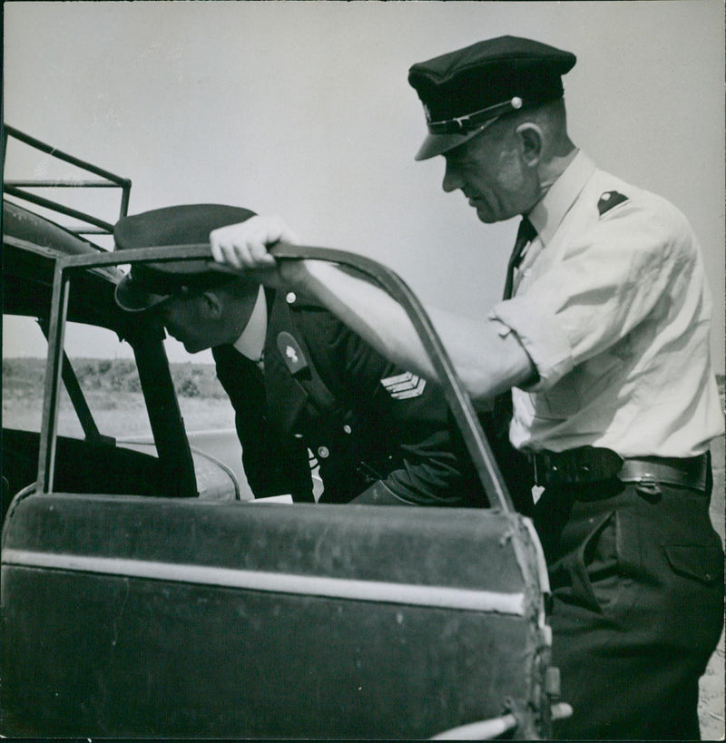 Police inspection - Vintage Photograph