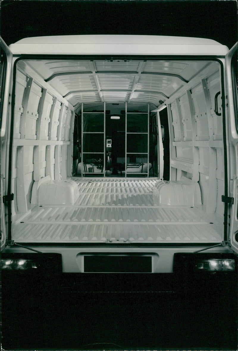 Inside view of the Fiat van - Vintage Photograph