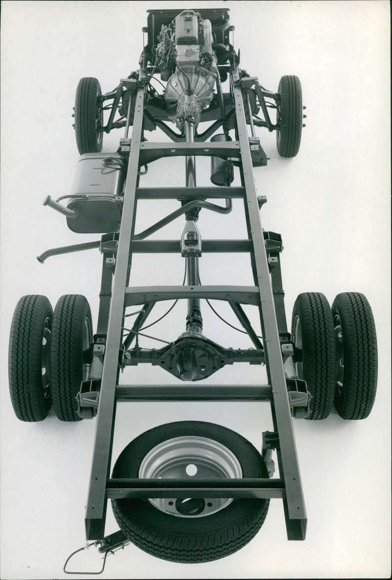 The chassis of a Fiat van. - Vintage Photograph