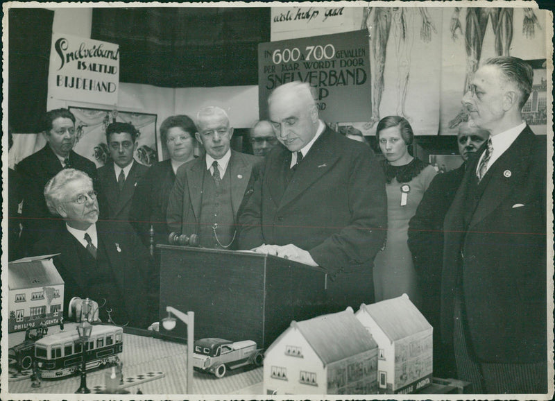 Man giving a speech at a conference - Vintage Photograph