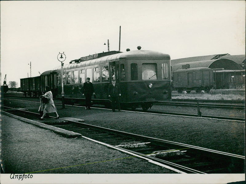 Trains on the tracks - Vintage Photograph