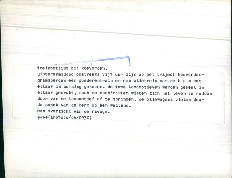 Freight train and a Oil train collision - Vintage Photograph