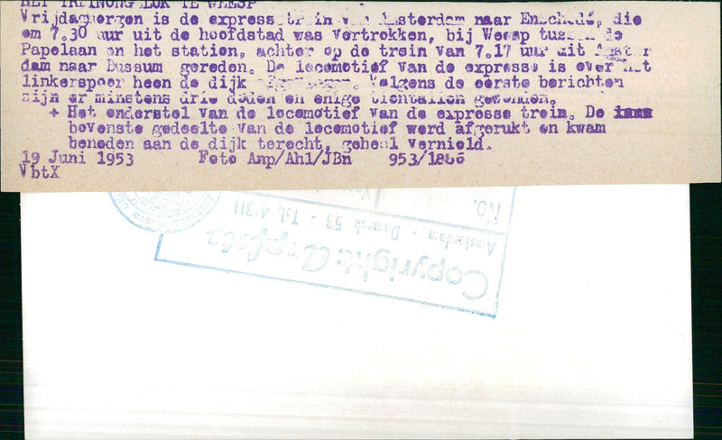 WEESP NEON ONLY EXPROSSE RSTEL TRAIN CAPITAL DIKE SOVI SIEDEN MOTIF IACO - Vintage Photograph