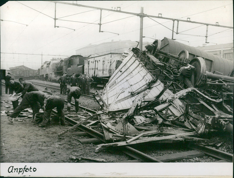 Train collision at Tilburg - Vintage Photograph