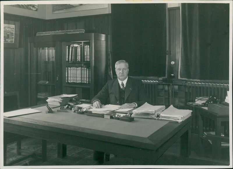 Man in office - Vintage Photograph