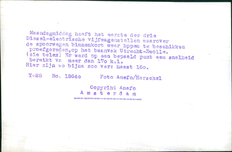 Diesel-electric five-car-train set - Vintage Photograph