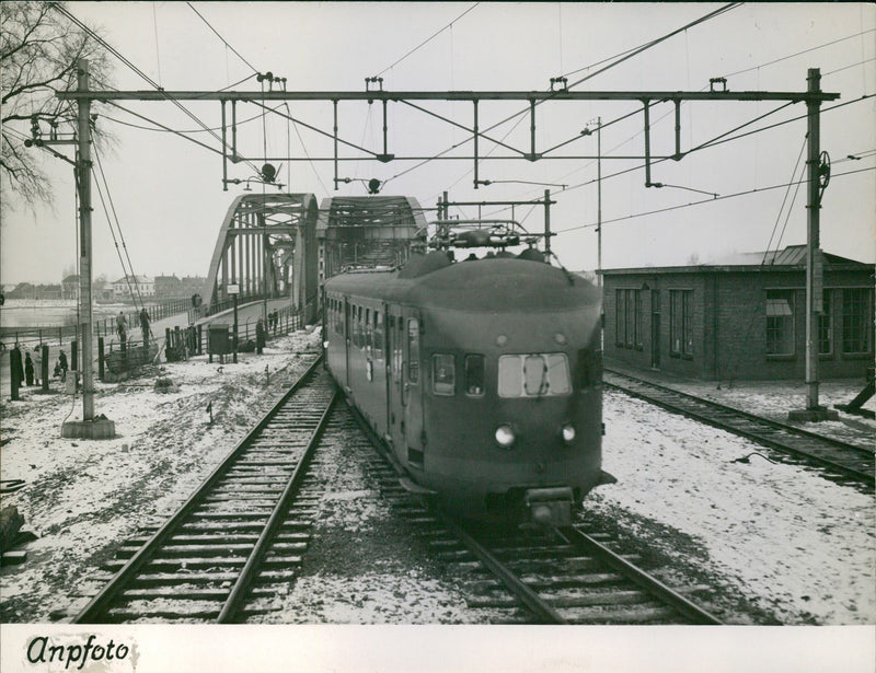 Train on the tracks - Vintage Photograph