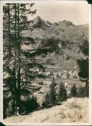 Beautiful view of a mountain village - Vintage Photograph
