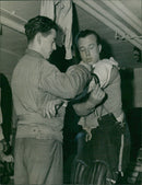 Ice hockey player. - Vintage Photograph