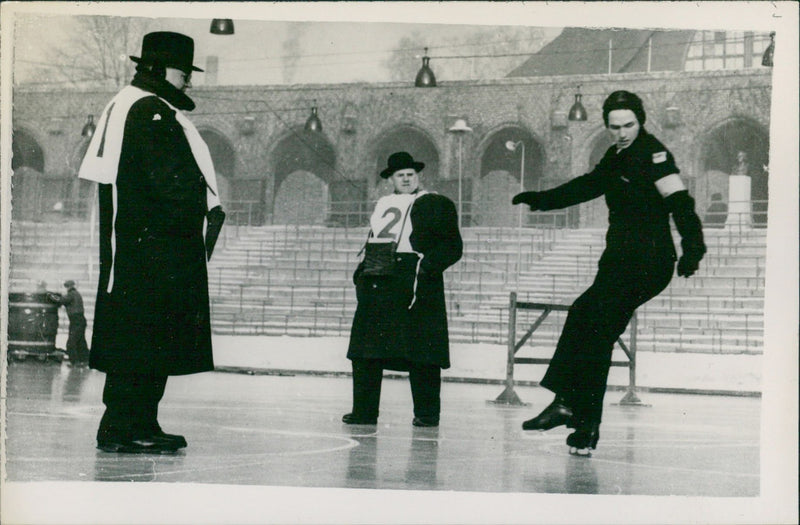 Ice skater. - Vintage Photograph