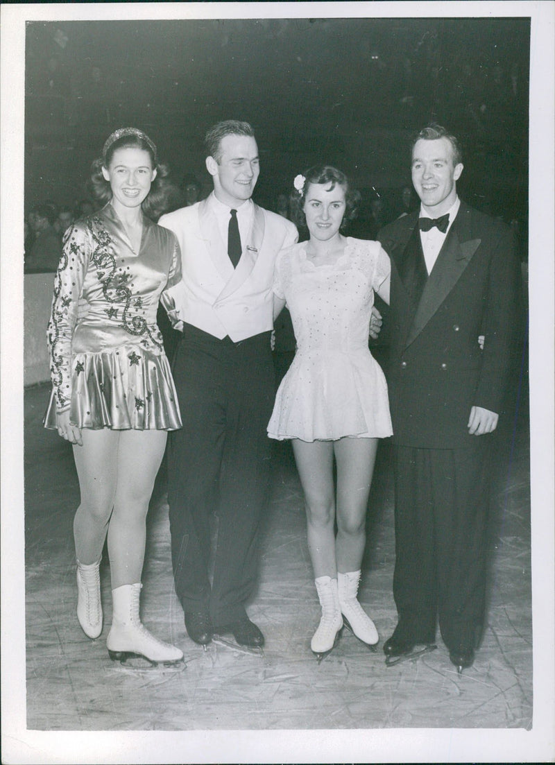 Aja Vrzanova, Dick Button, Michael Kennedy and Karol Kennedy - Vintage Photograph