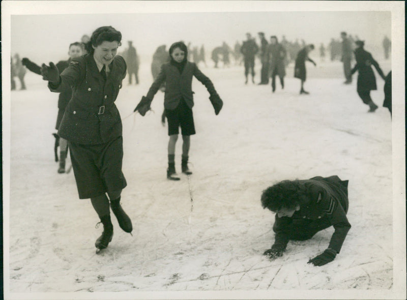 Crash landing on the ice - Vintage Photograph