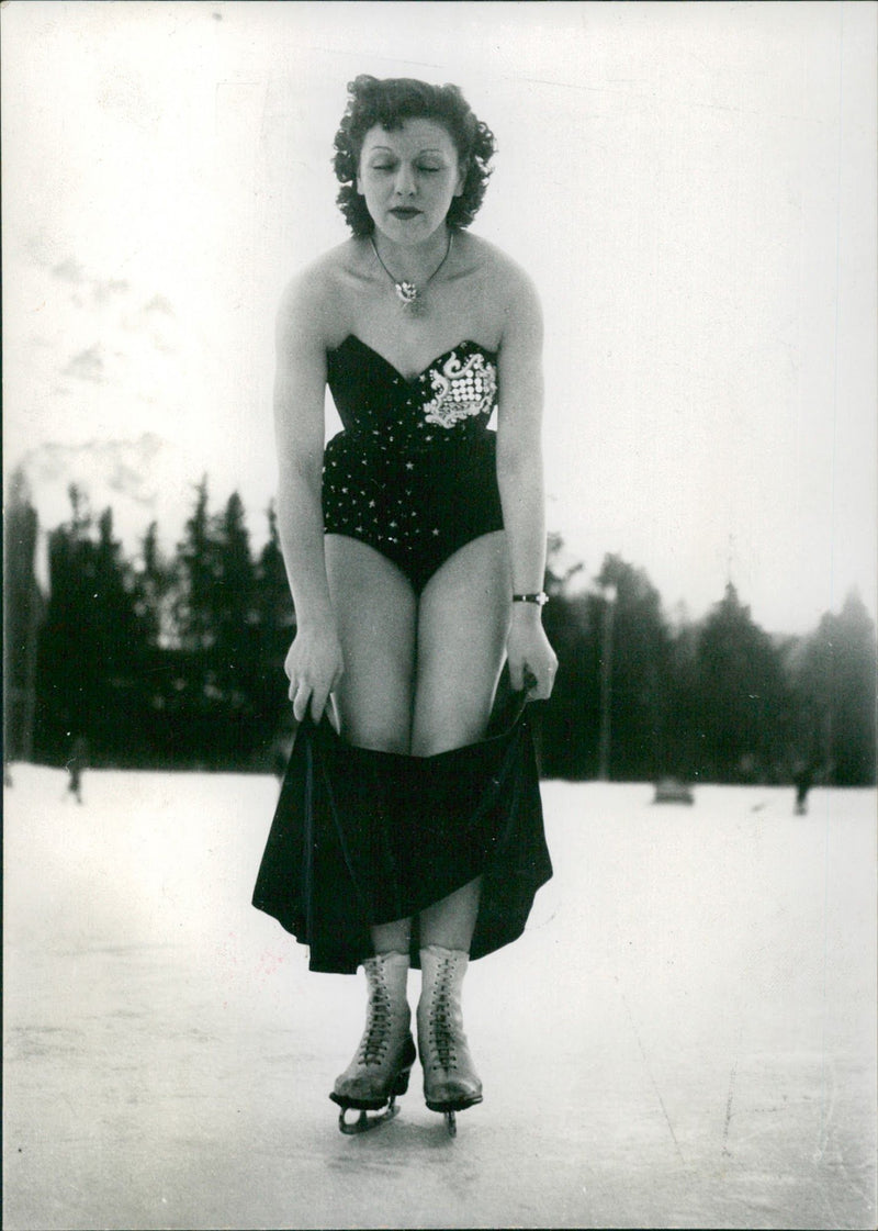 Female Ice Skater - Vintage Photograph