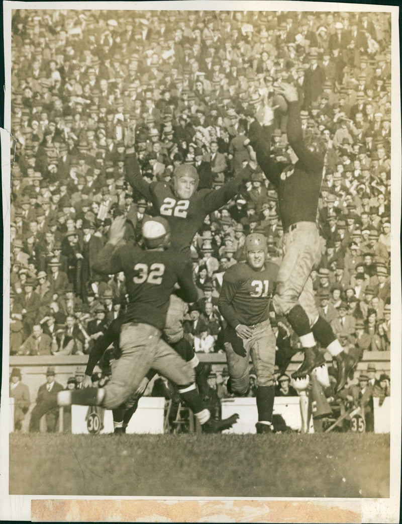 Action in football game at Baltimore, Maryland - Vintage Photograph
