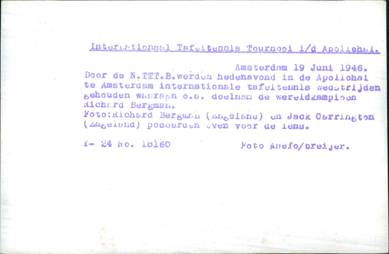 Richard Bergman and Jack Carrington at tournament - Vintage Photograph