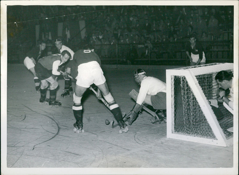 A game of indoor hockey - Vintage Photograph